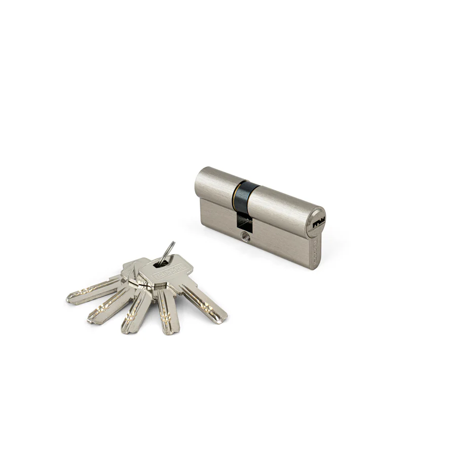 Cilindro TEICOCIL 796  Cromado Mate – C/ 5 chaves de Pontos (Caixa de 10 cilindros)