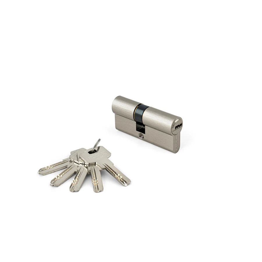 Cilindro TEICOCIL 796  Cromado Mate – C/ 5 chaves de Pontos (Caixa de 10 cilindros)