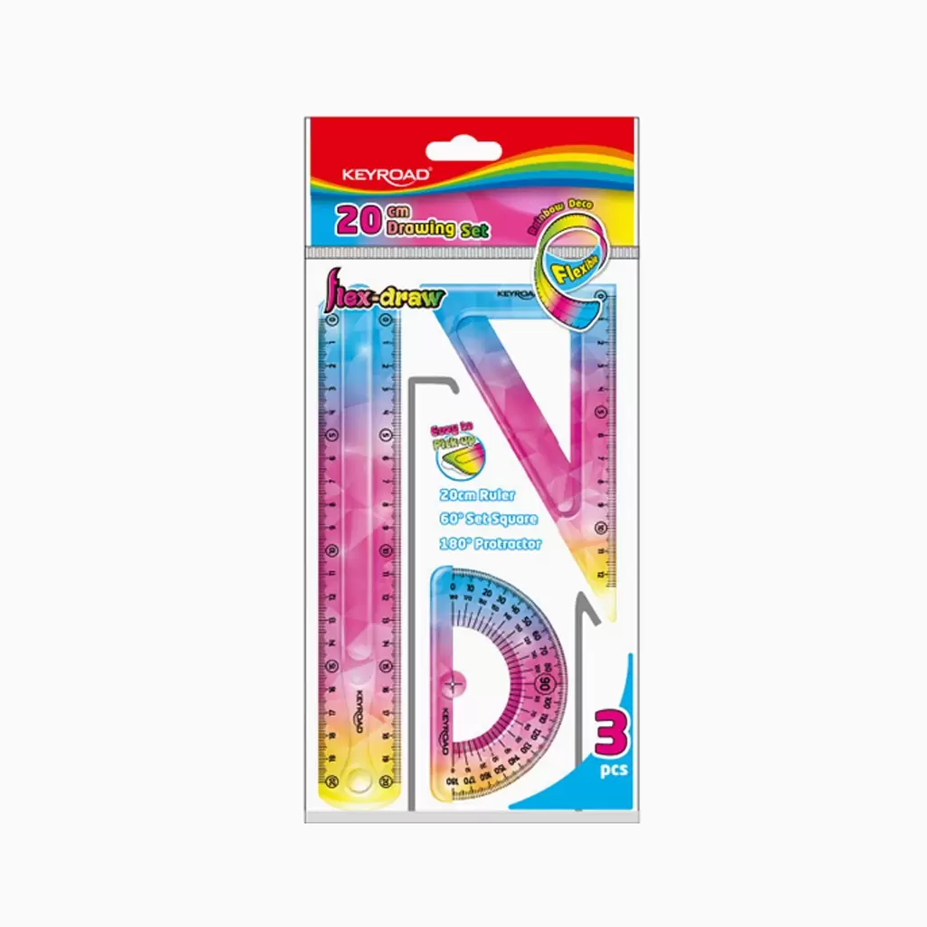 Set de Desenho Keyroad Rainbow Deco – 20 cm (Conjunto Geométrico)