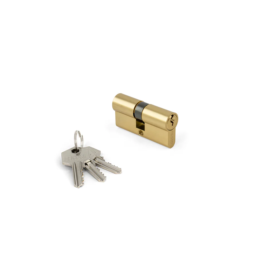 Cilindro TEICOCIL 790 Latão Polido – C/ 3 Chaves Tipo Yale (Caixa de 10 cilindros)