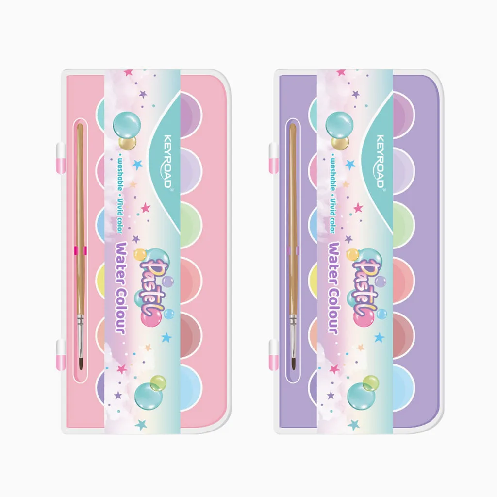 Aguarelas Keyroad Pastel – 12 Cores + Paleta e Pincel