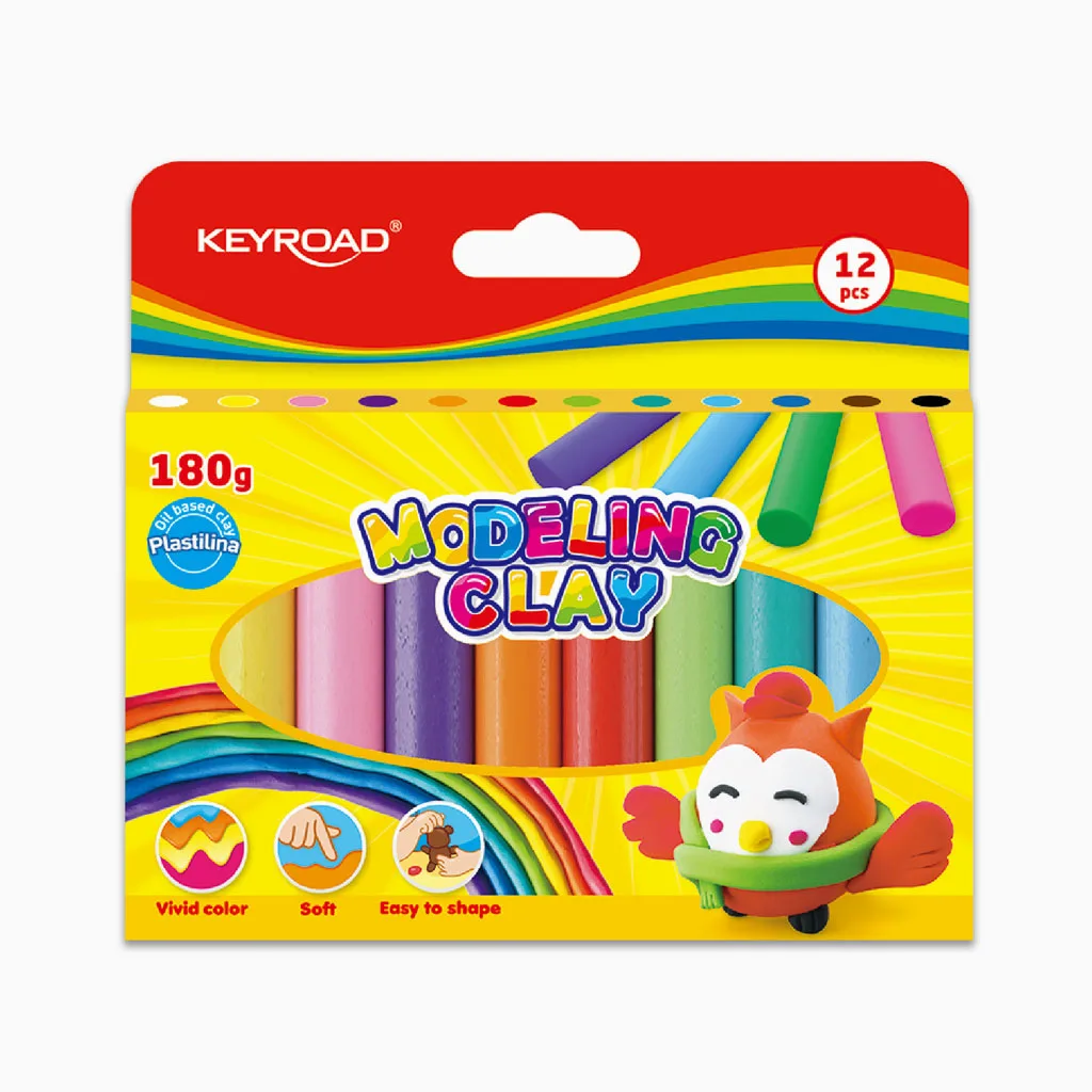 PLASTICINA KEYROAD 180GR CORES SORTIDAS