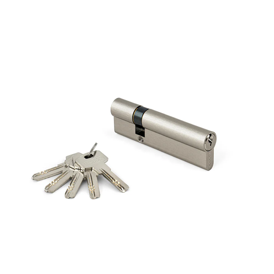 Cilindro TEICOCIL 796  Cromado Mate – C/ 5 chaves de Pontos (Caixa de 10 cilindros)