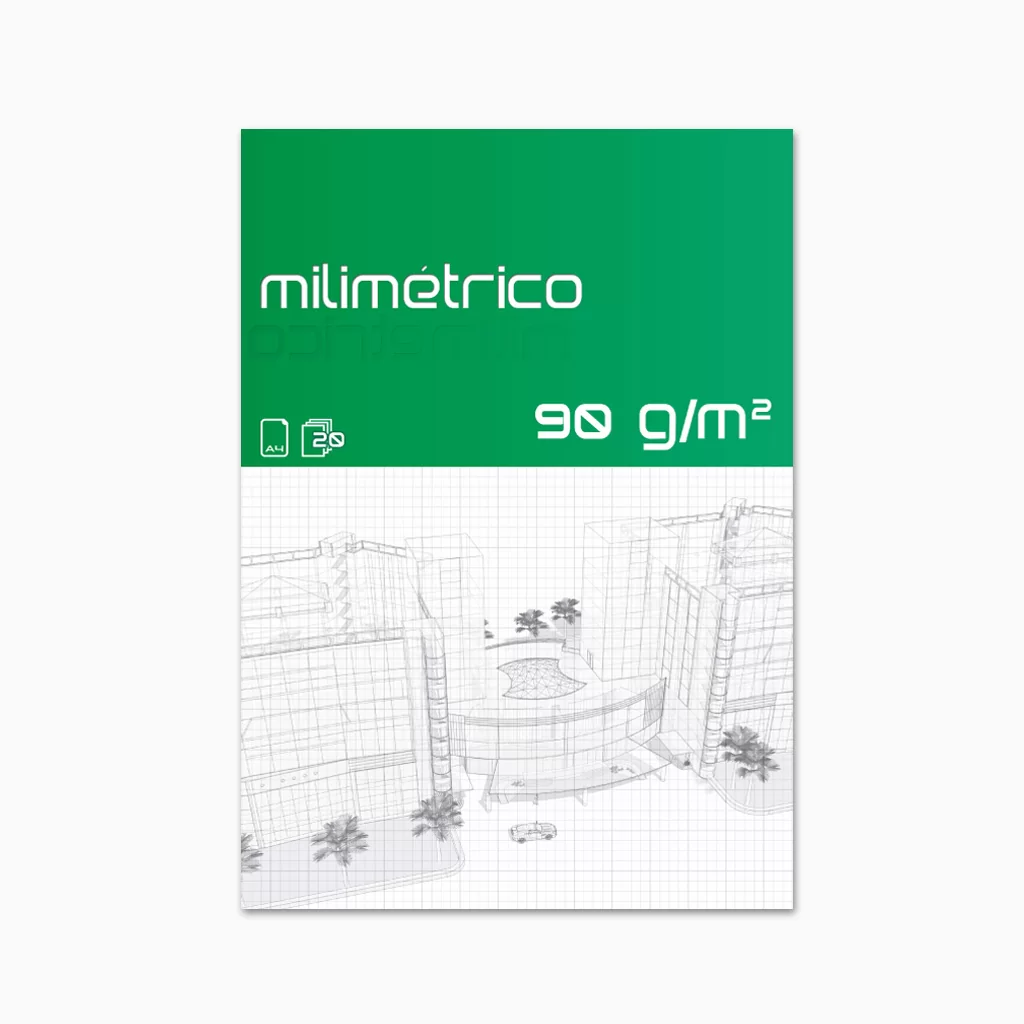 Bloco de Papel Milimétrico 4School – A4 | 90 g/m² | 20 Folhas
