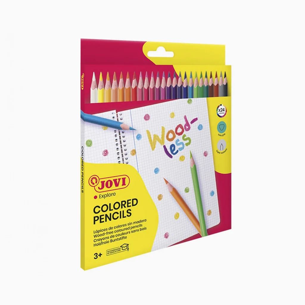 Lápis de Cor Jovi Woodless – Pack 24 Cores