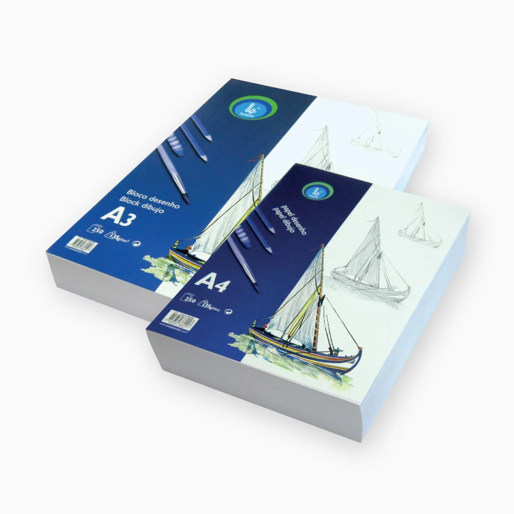 Bloco de Papel de Desenho 4School – A4 | 135 g/m² | 250 Folhas