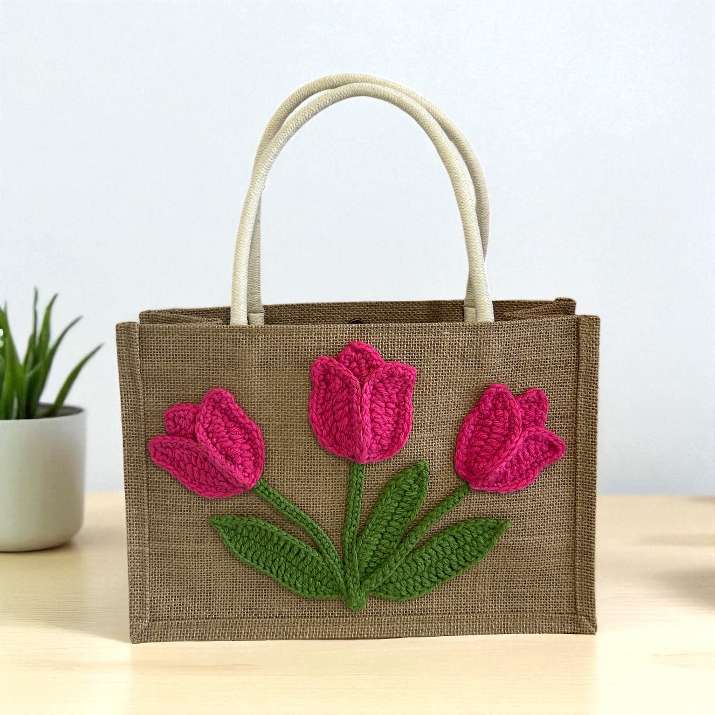 Crochet Tulip Tote Bag