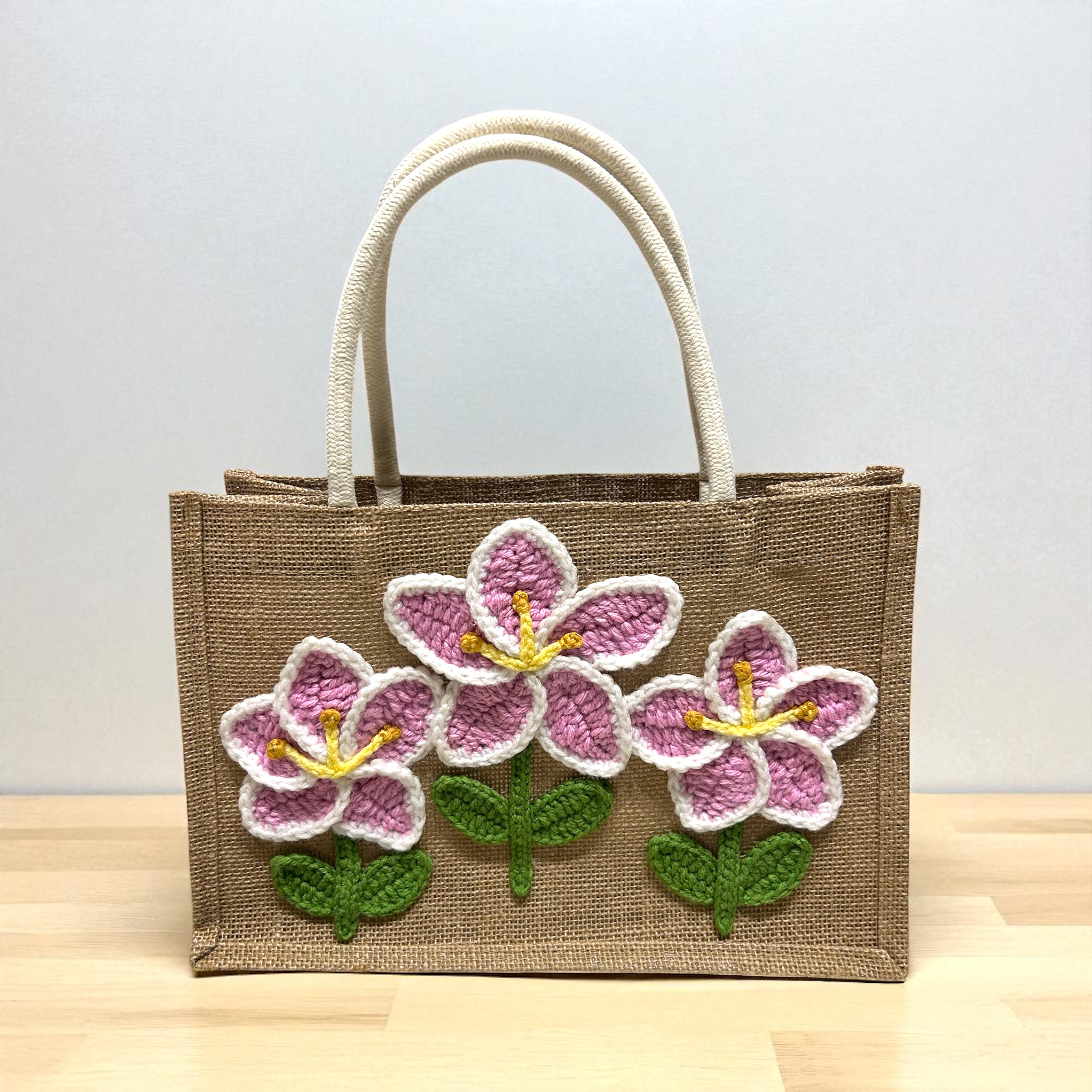 Crochet stargazer flower Tote Bag