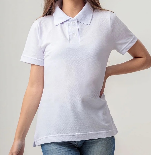 Camiseta Polo Feminina Branca
