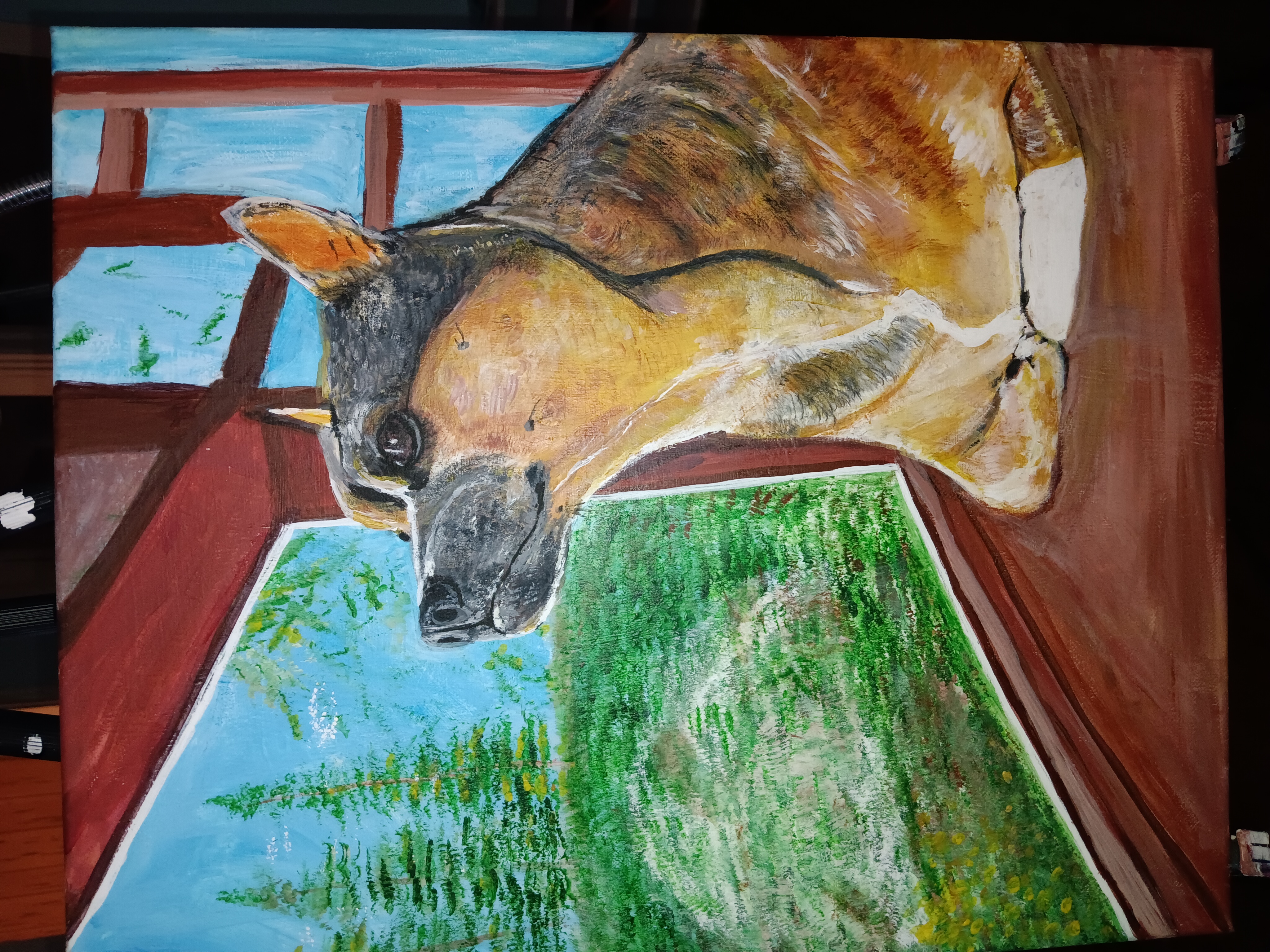 Original Dog Portrait Painting 12x16