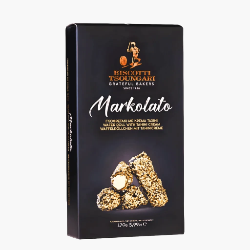 Markolato Vegane Waffelröllchen mit Tahini Creme 170g