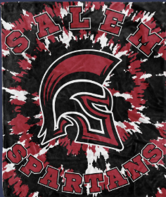Salem Spartans Fleece Throw  (Tie dye Repeated)
