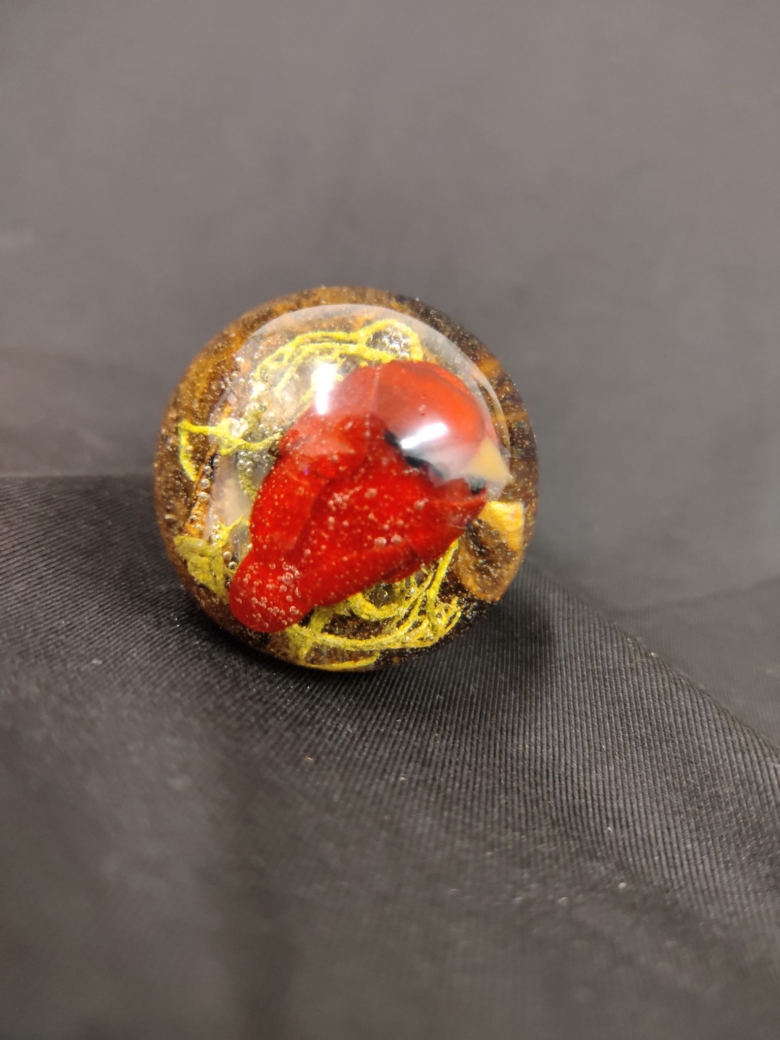 Wine Bottle Stopper Handcrafted Bottle Stopper with Red Cardinal