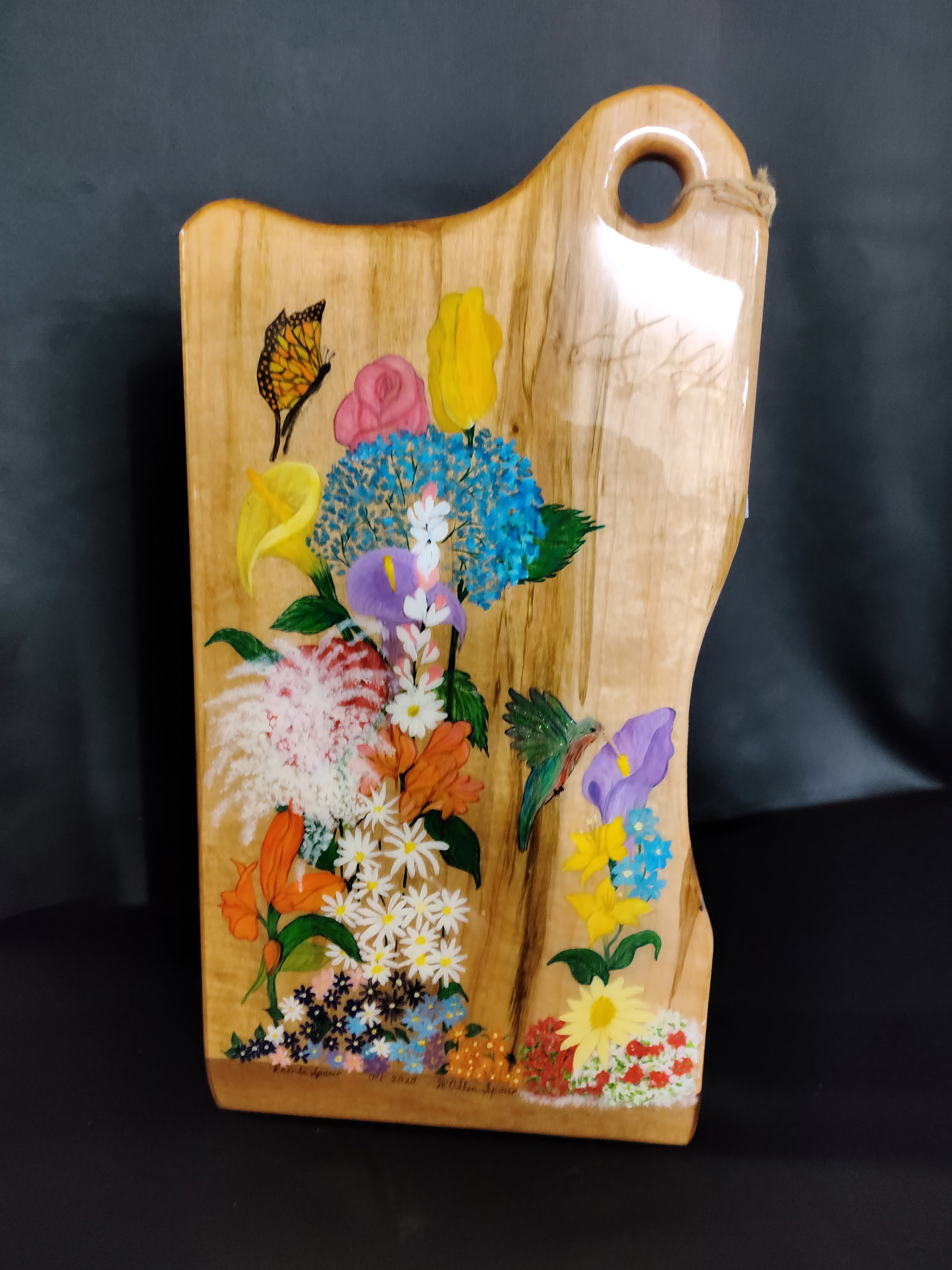 Handmade Floral Wooden Charcuterie/Serving Board