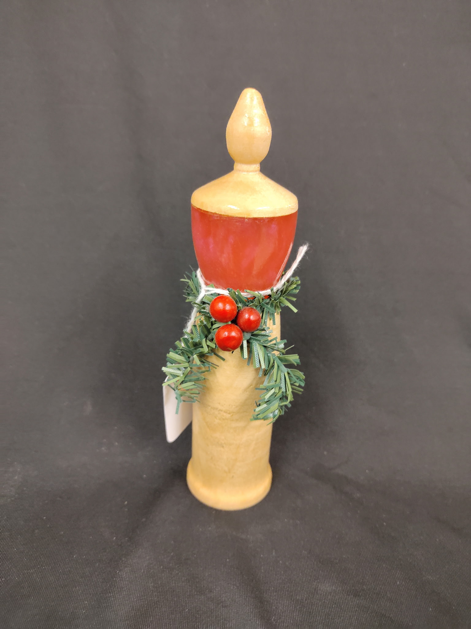 Handcrafted Wooden Holiday "Candle" Ornament