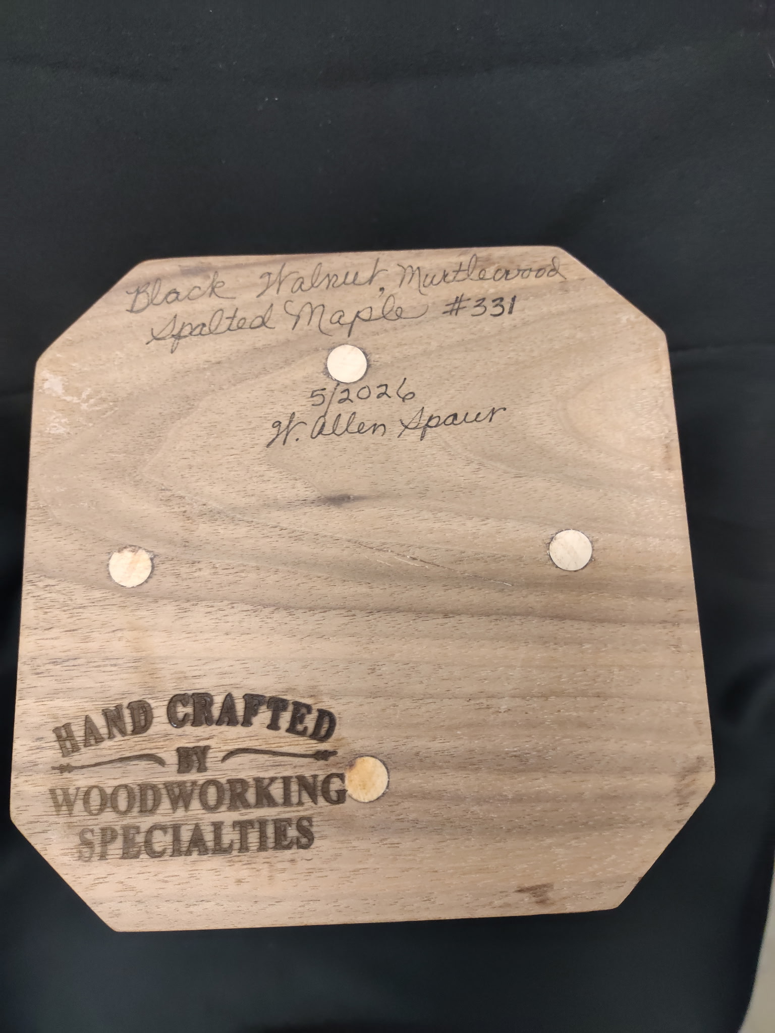 Black Walnut, Murtlewood and Spalted Maple Pet Urn