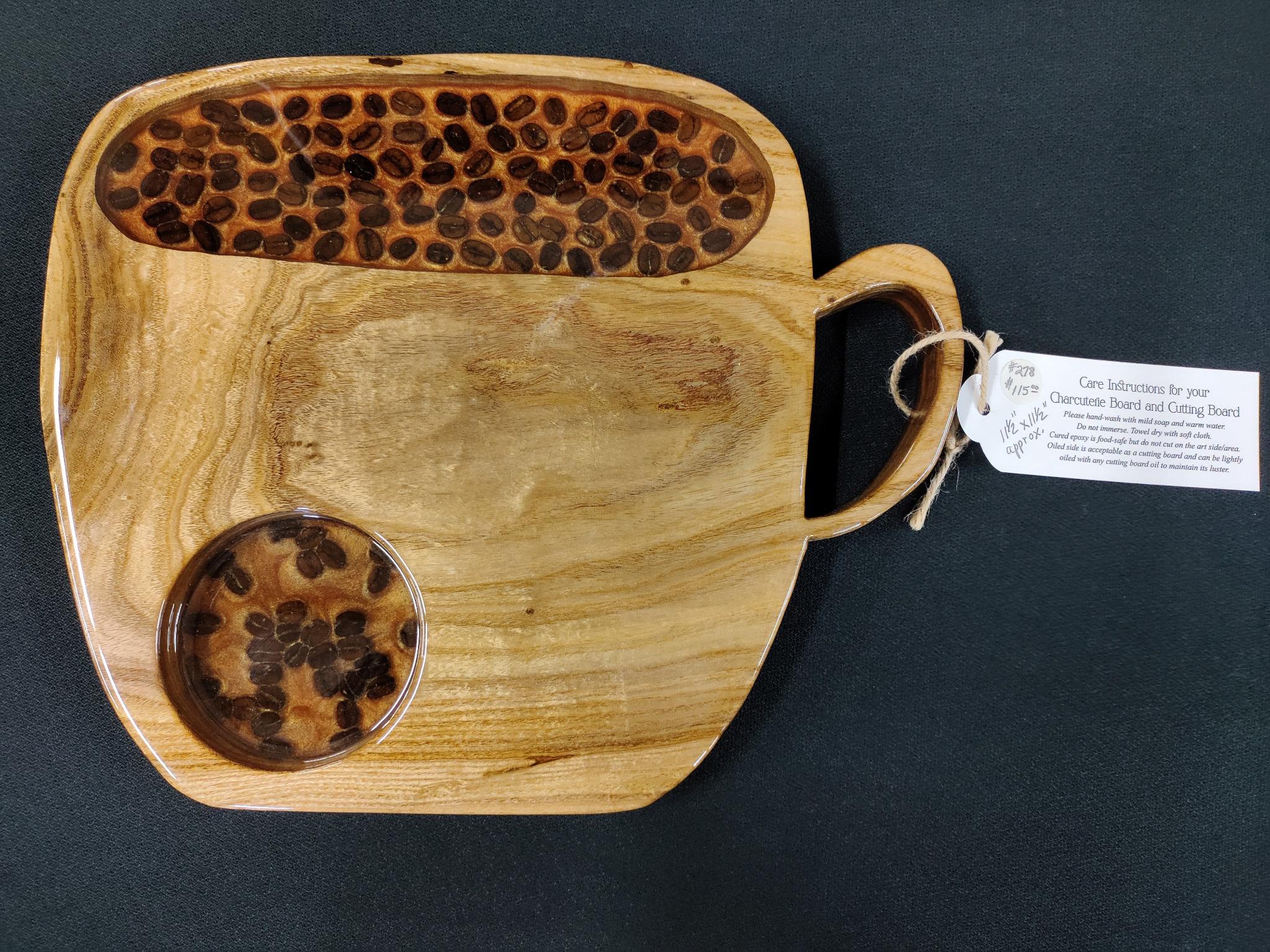 Coffee Cup Shaped Charcuterie/Serving Board