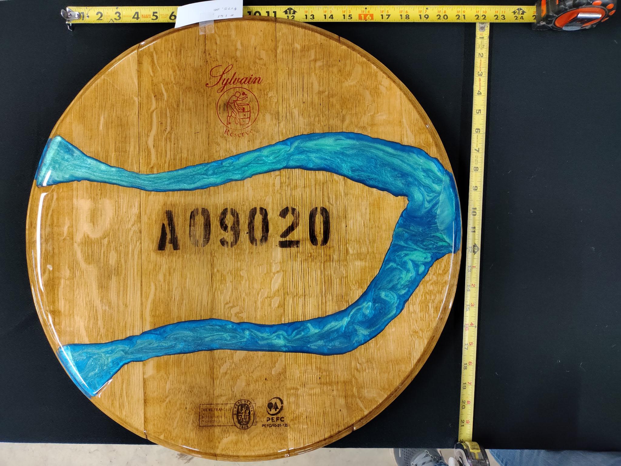 (A09020) Resin River Wooden Lazy Susan Art