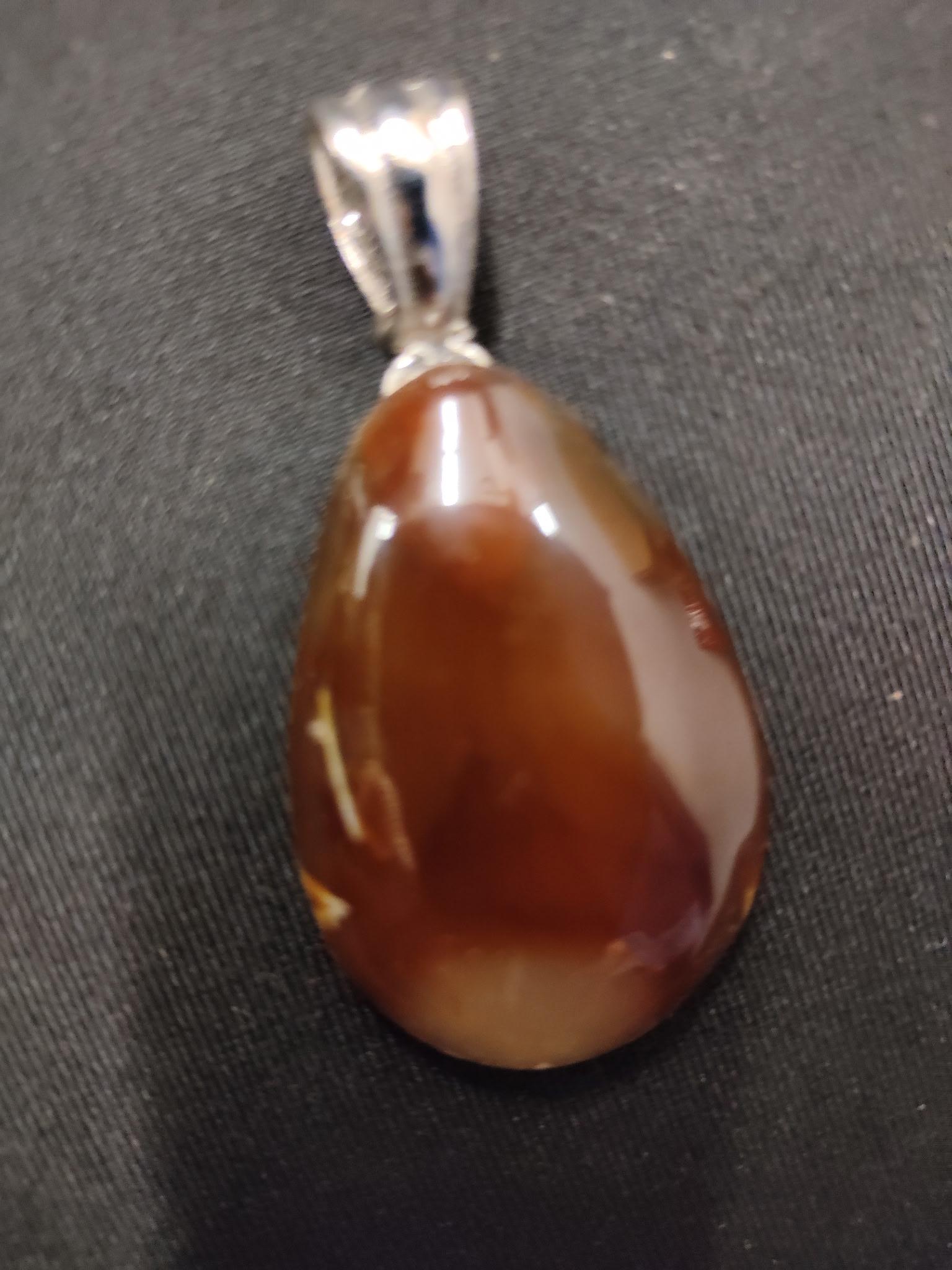Polished Reddish/Brown Agate Pendant