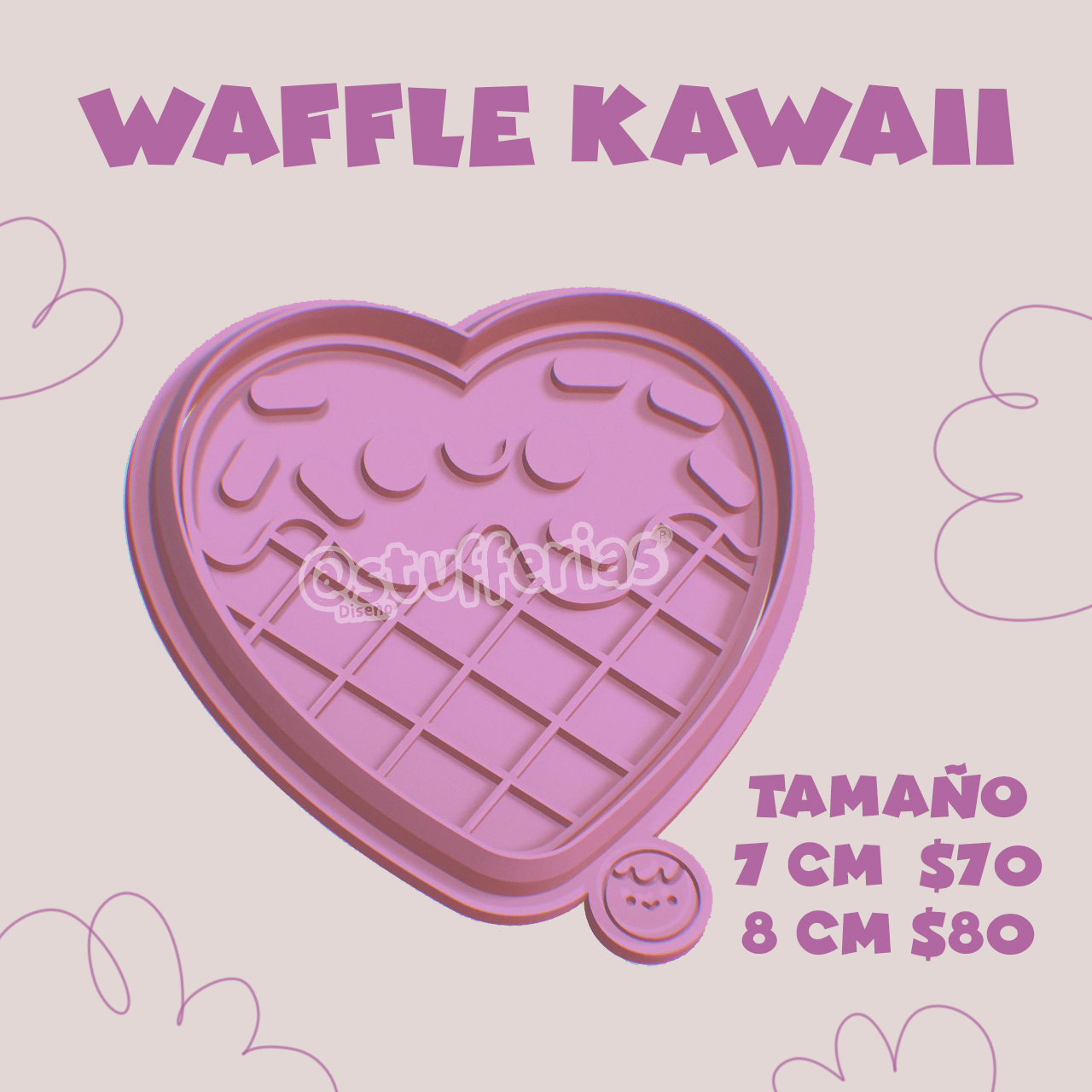 Cortador para waffle kawaii