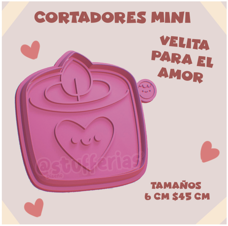Cortadores mini velita para el amor