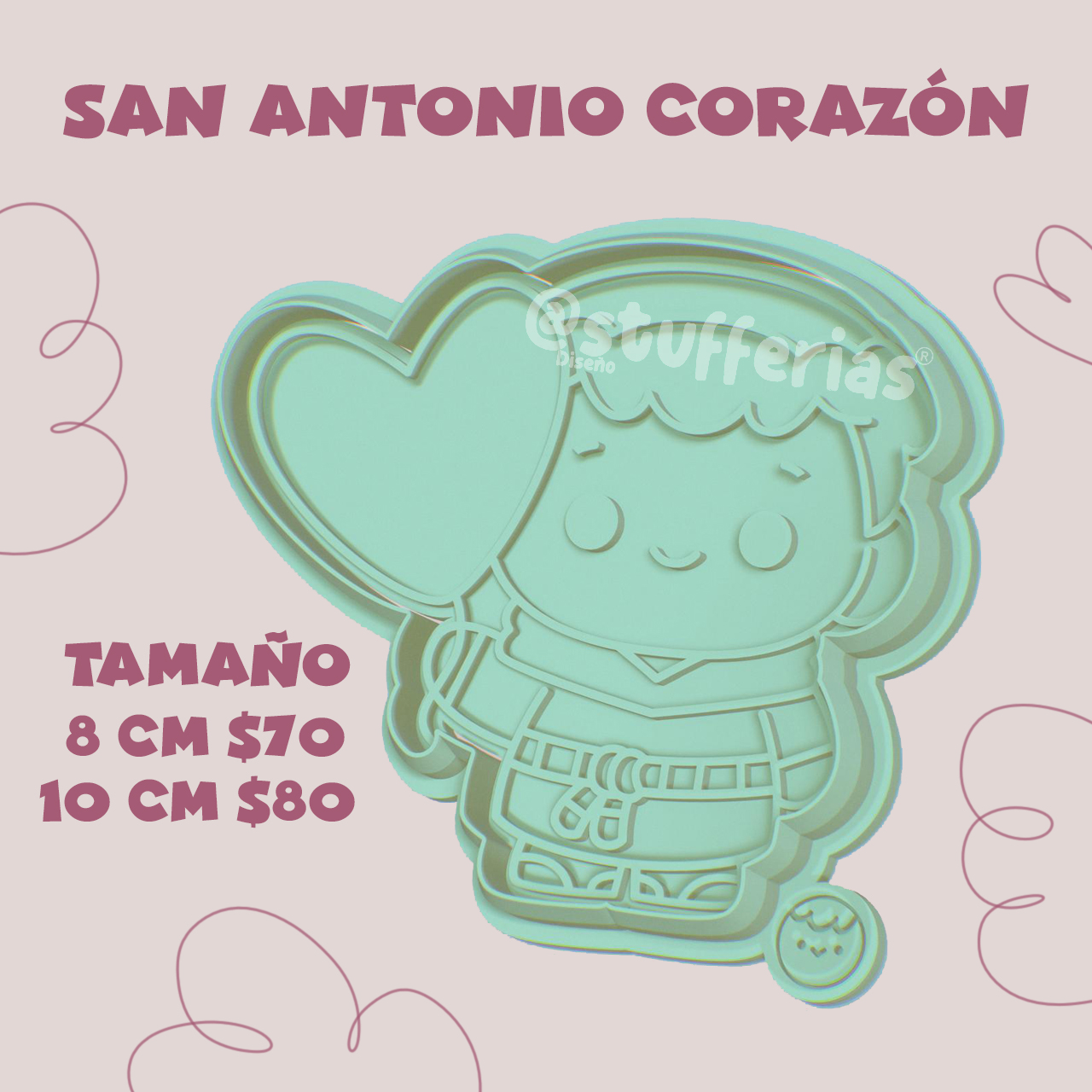 Cortador de galletas San Antonio Corazón