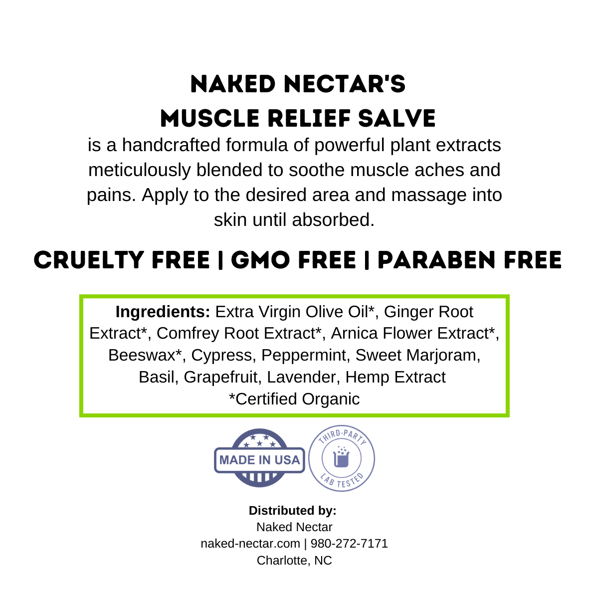 Naked Nectar Muscle Relief Salve
