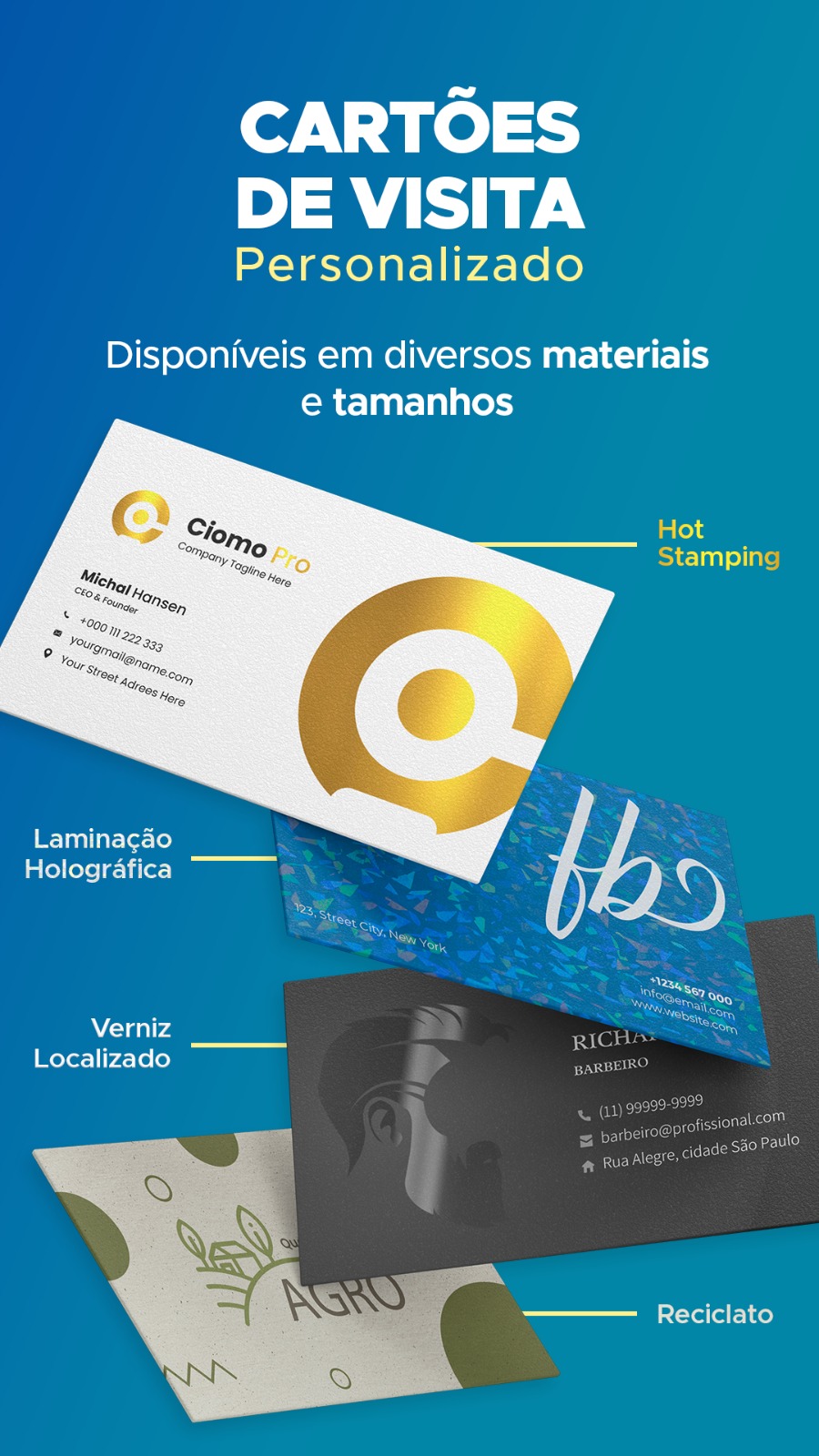 Cartões de Visita Personalizados