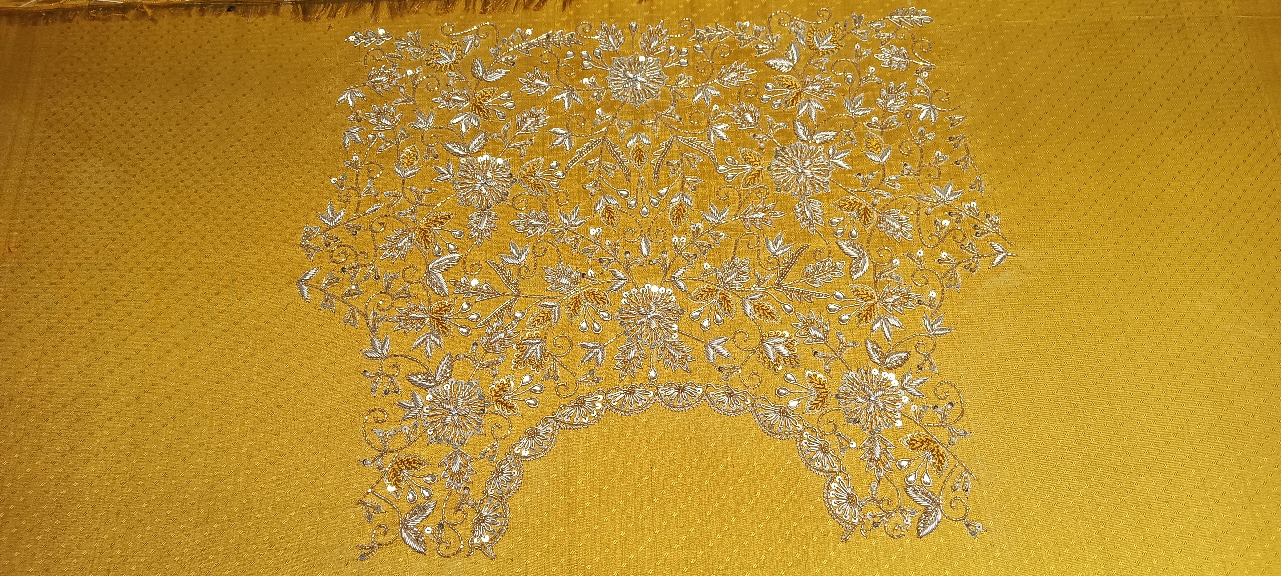 Traditional Yellow Embroidered Blouse Piece