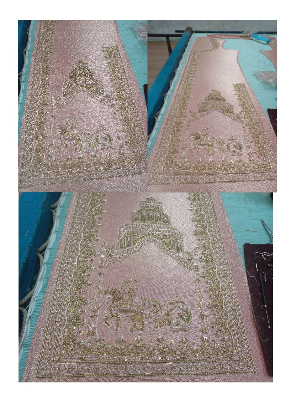 Hand-embroidered textile panel