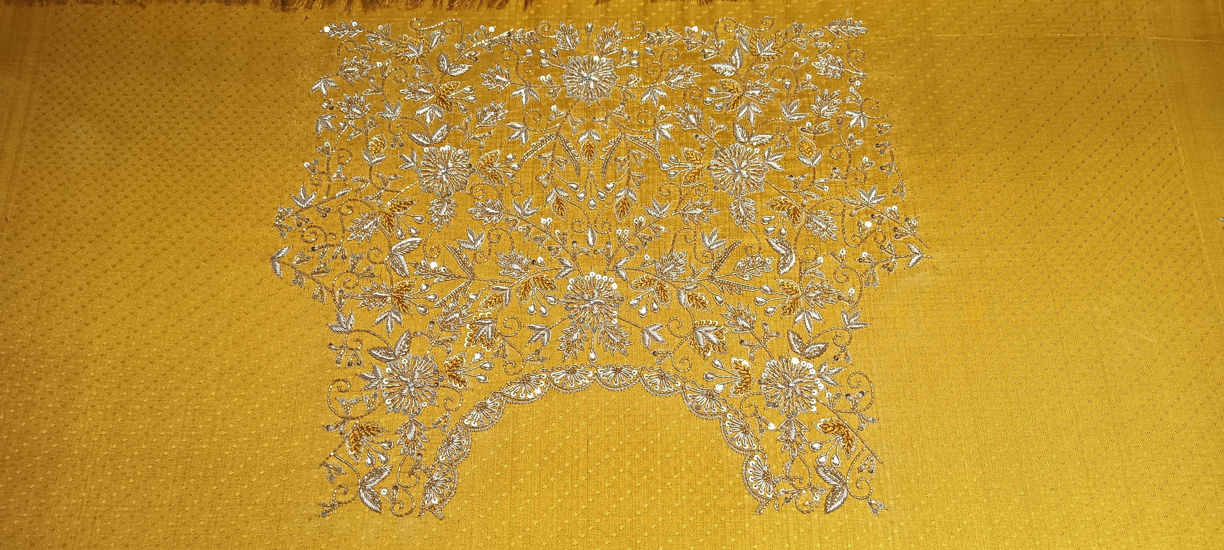 Traditional Yellow Embroidered Blouse Piece