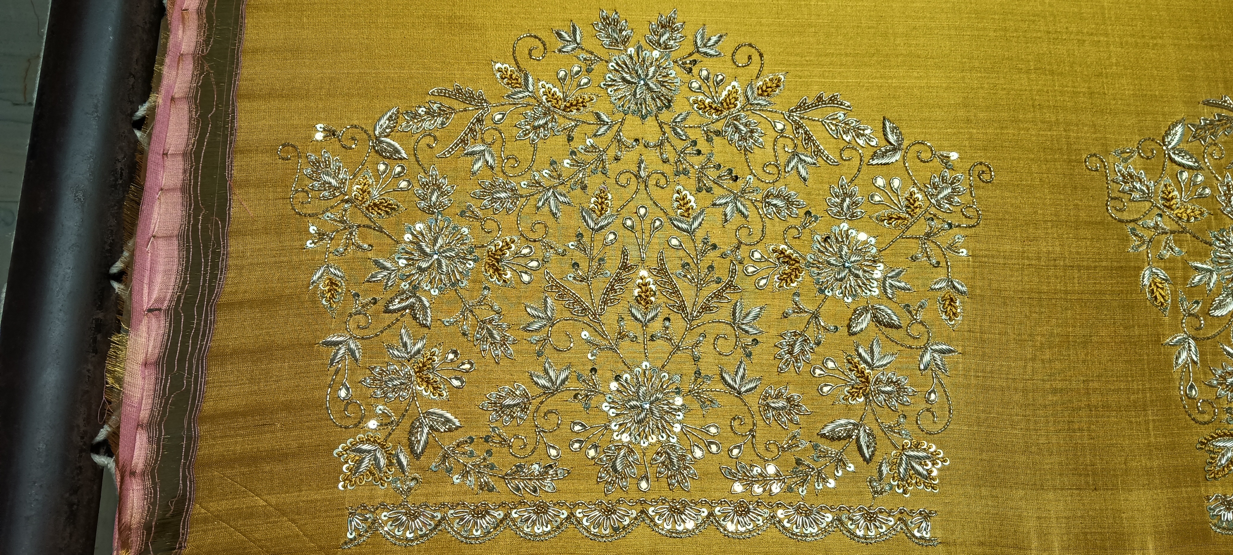 Traditional Yellow Embroidered Blouse Piece