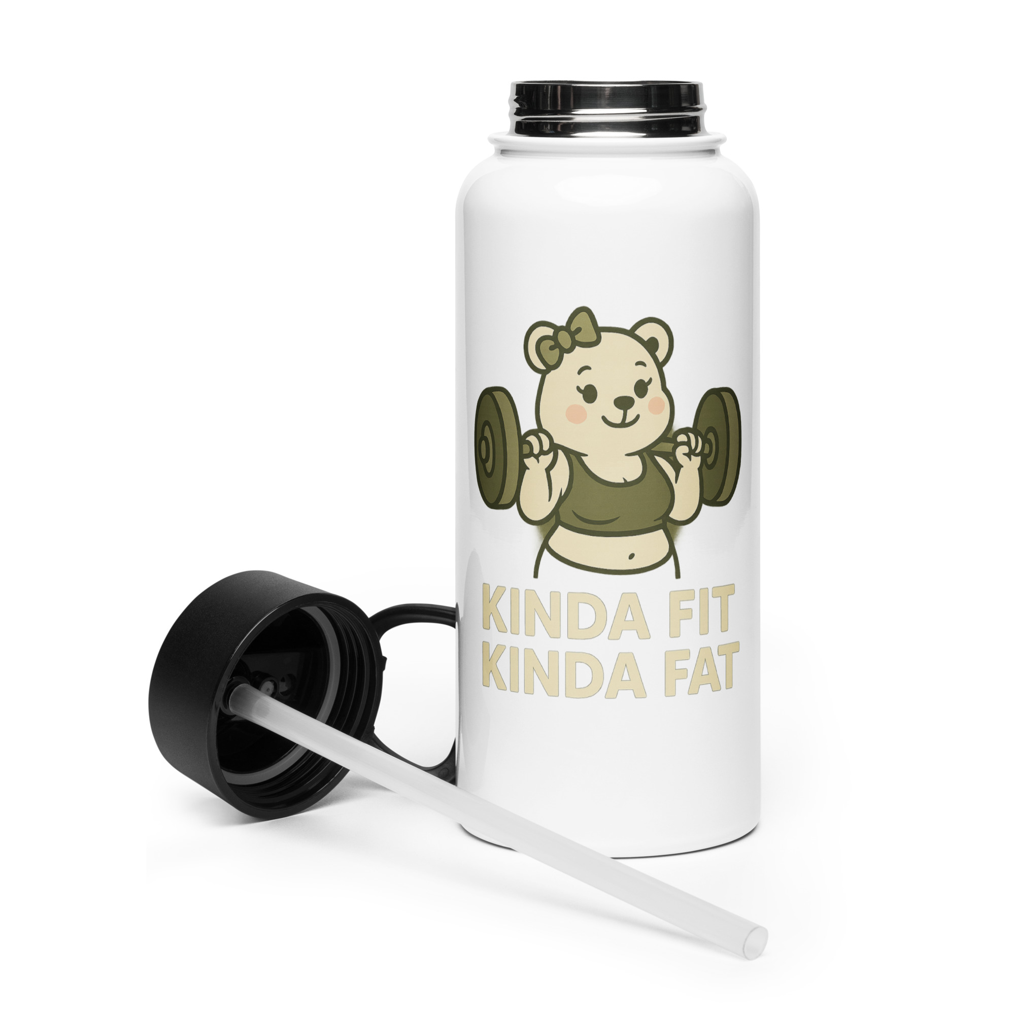 Stainless Steel Water Bottle with a Straw Lid