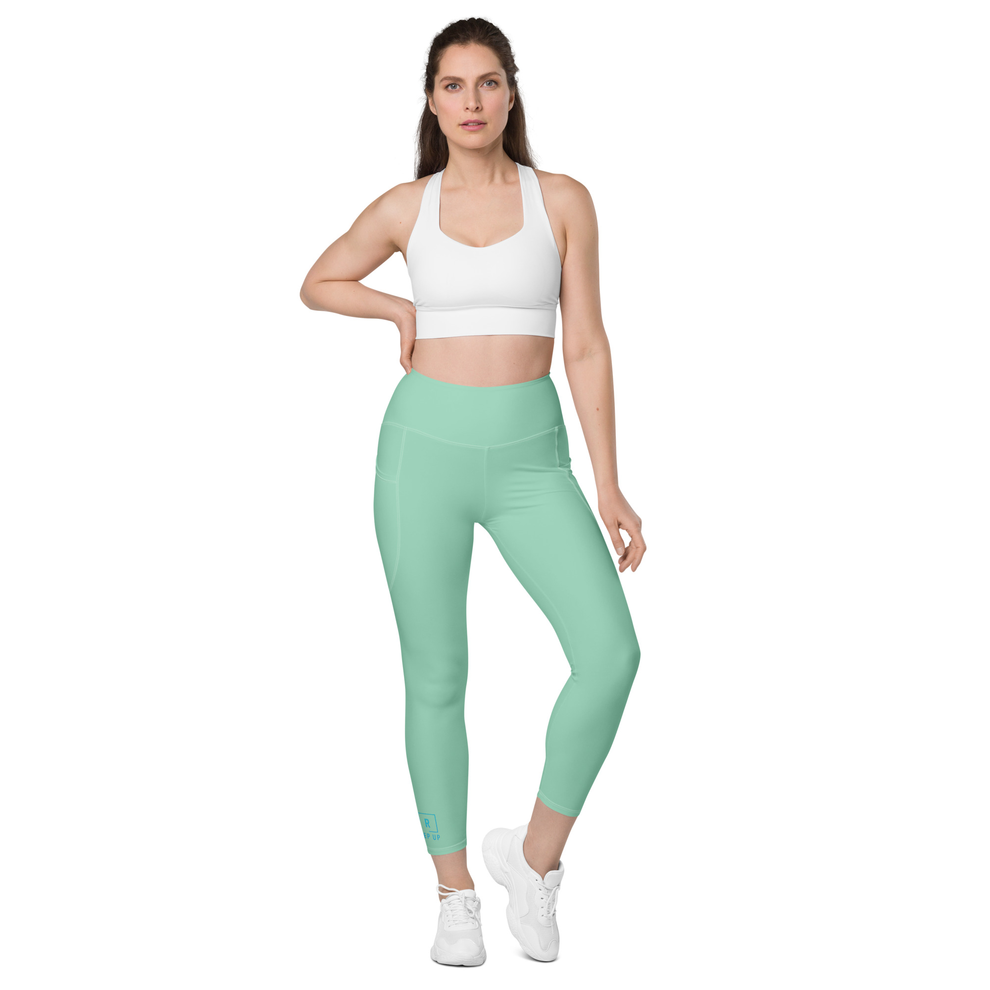 Rep Up High-Waisted Yoga Leggings - Mint Green Color