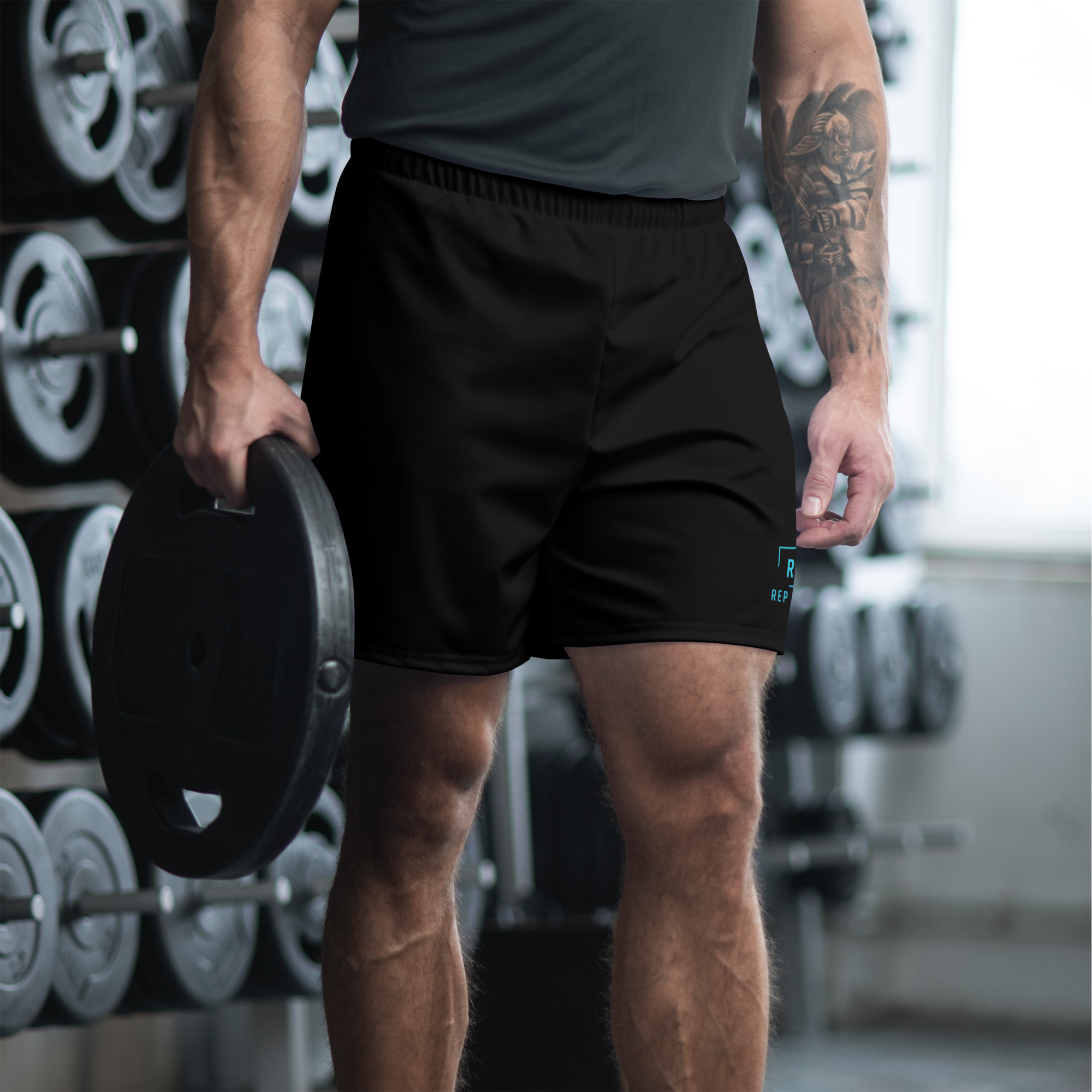 Rep Up Athletic Long Shorts - Black Color