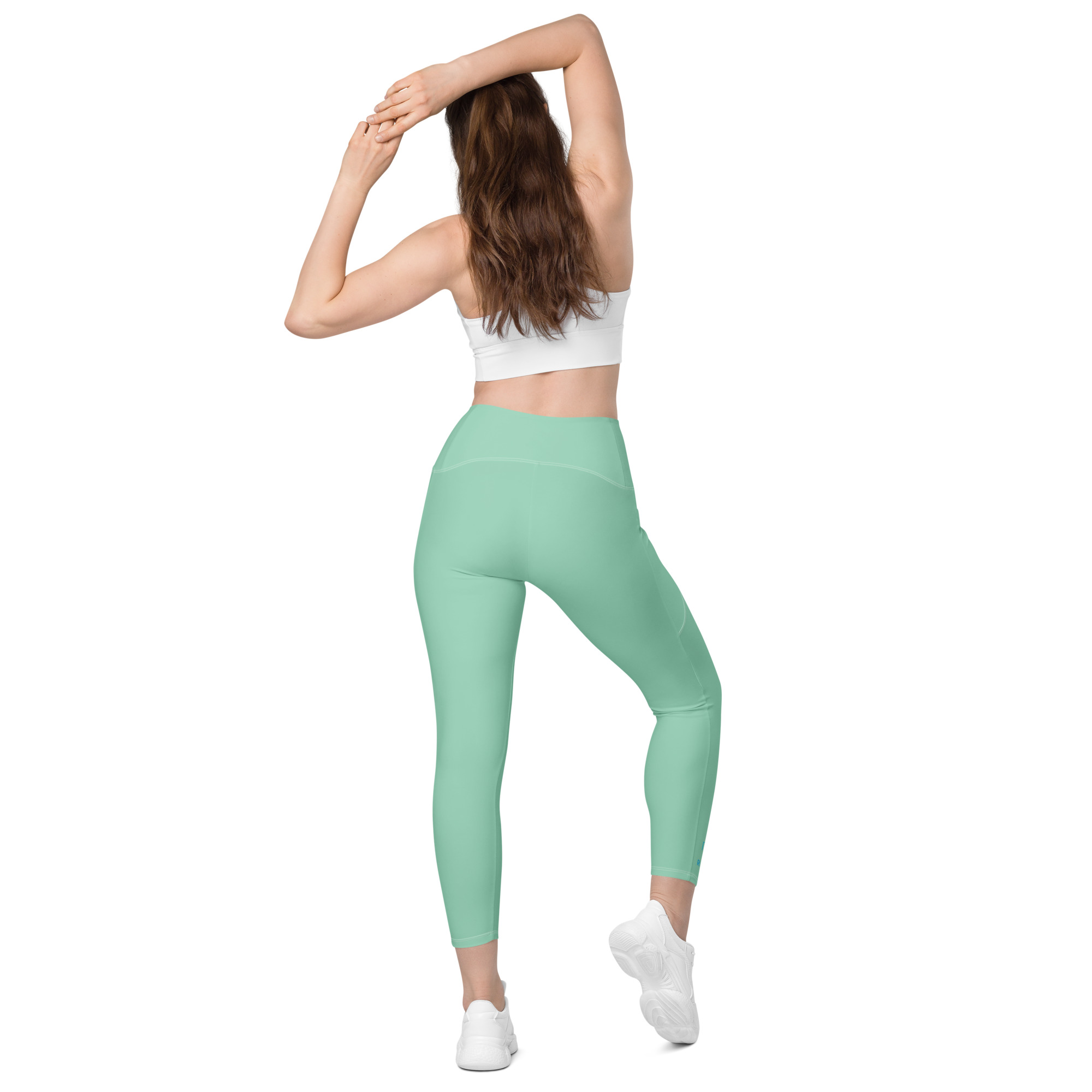 Rep Up High-Waisted Yoga Leggings - Mint Green Color