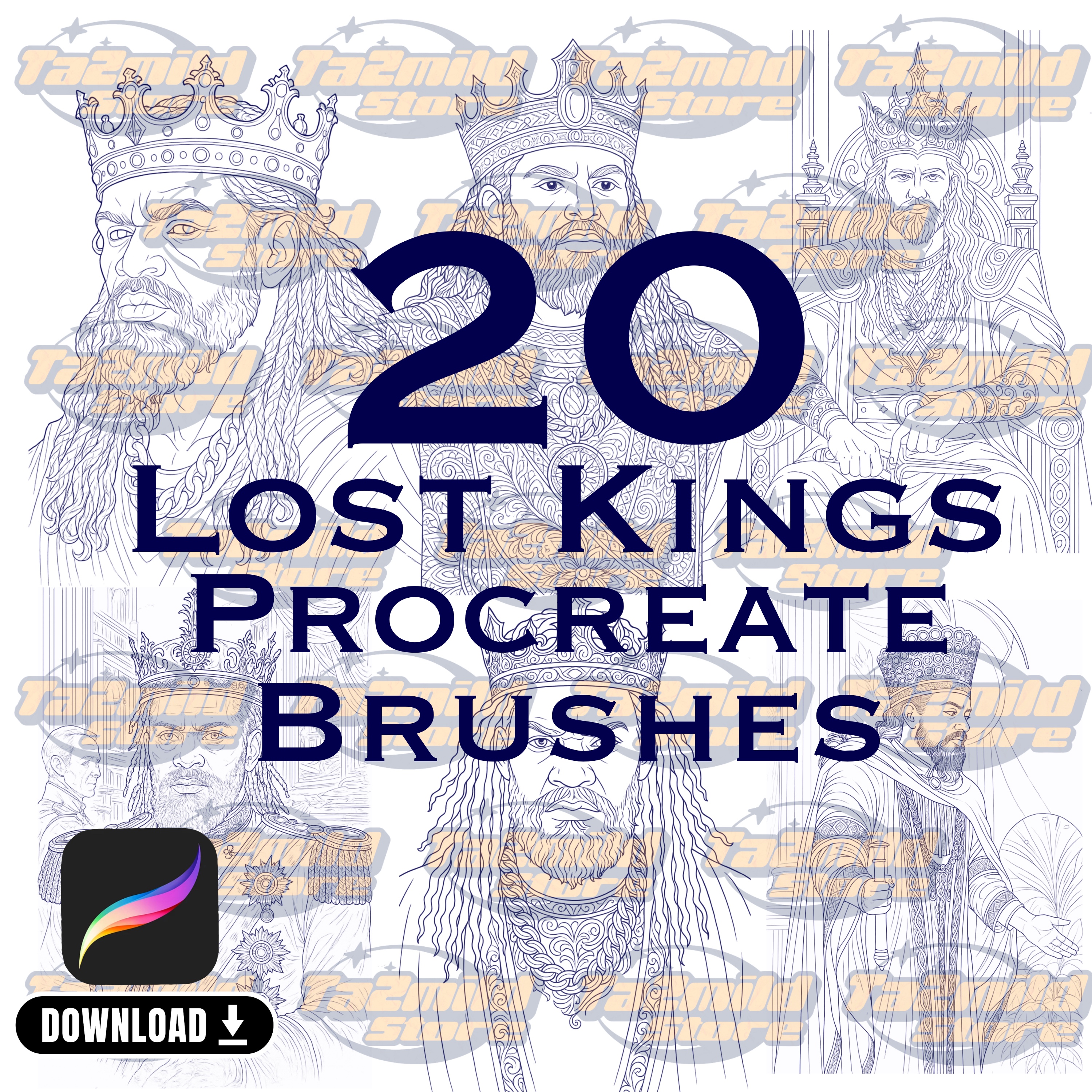 Lost King Procreate Stamps: BLK King Designs Brush Set (Digital Download)