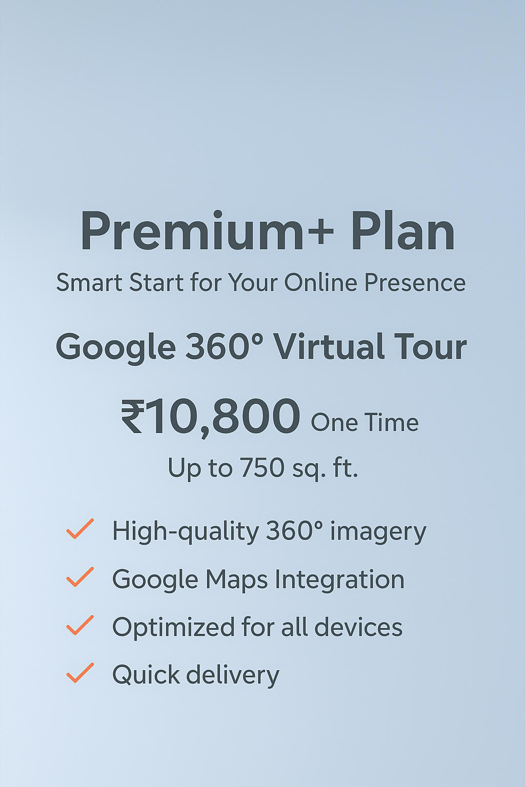 Premium+ Plan: Google 360° Virtual Tour