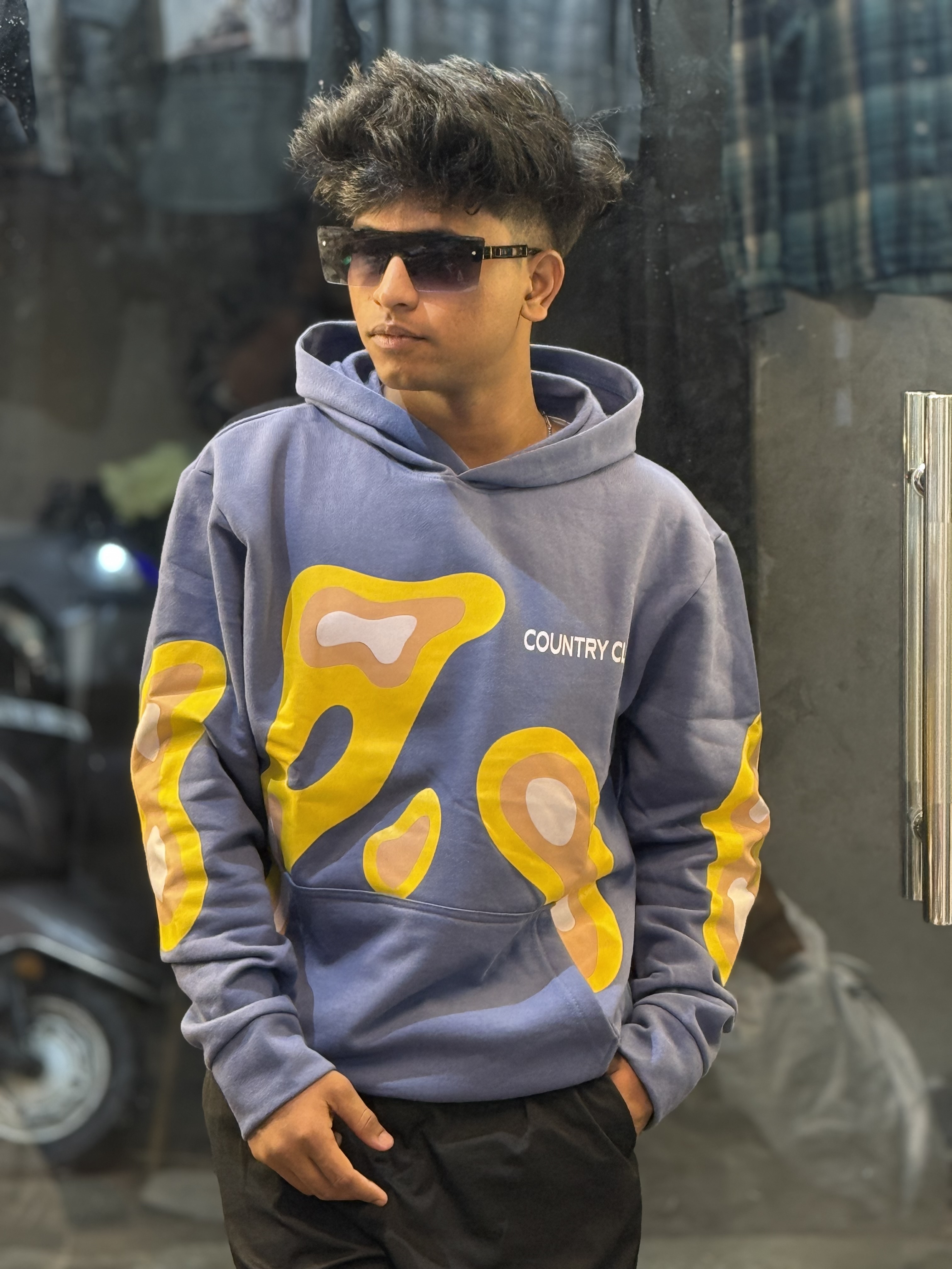 Country Club Graphic blue Hoodie