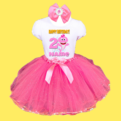 Baby Shark Pink Birthday Outfit Set