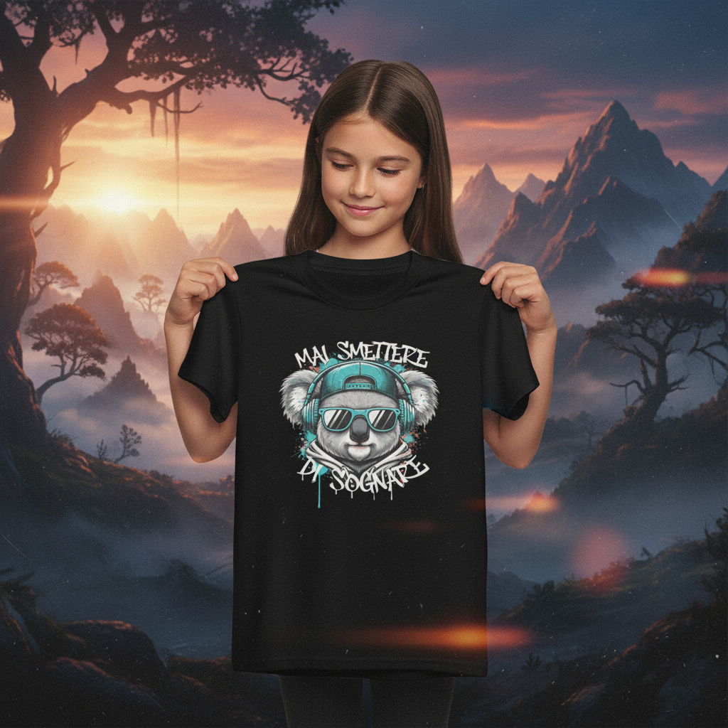 Mai Smettere di Sognare – T-Shirt Motivazionale Koala Style