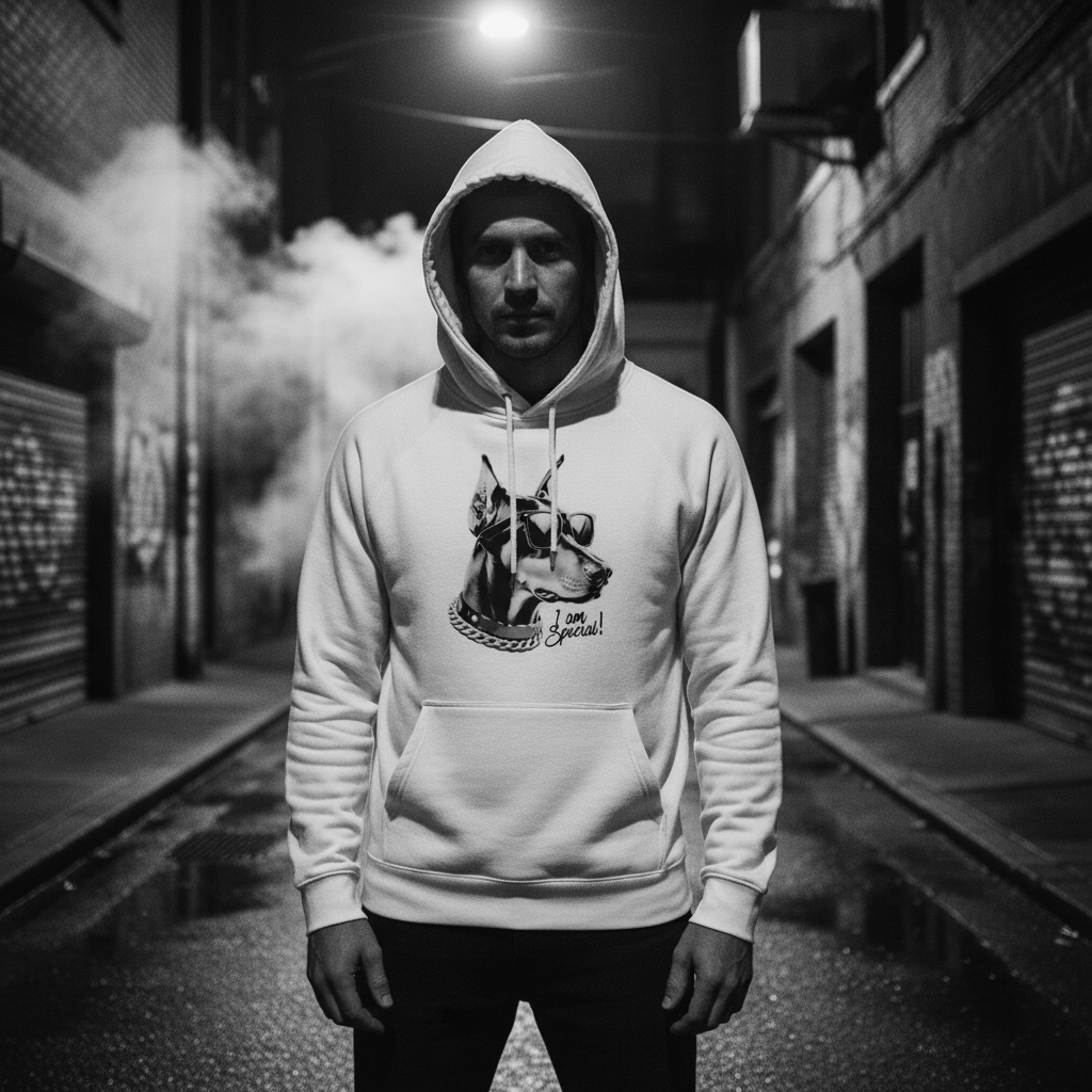 Felpa unisex bianca Dobermann Special