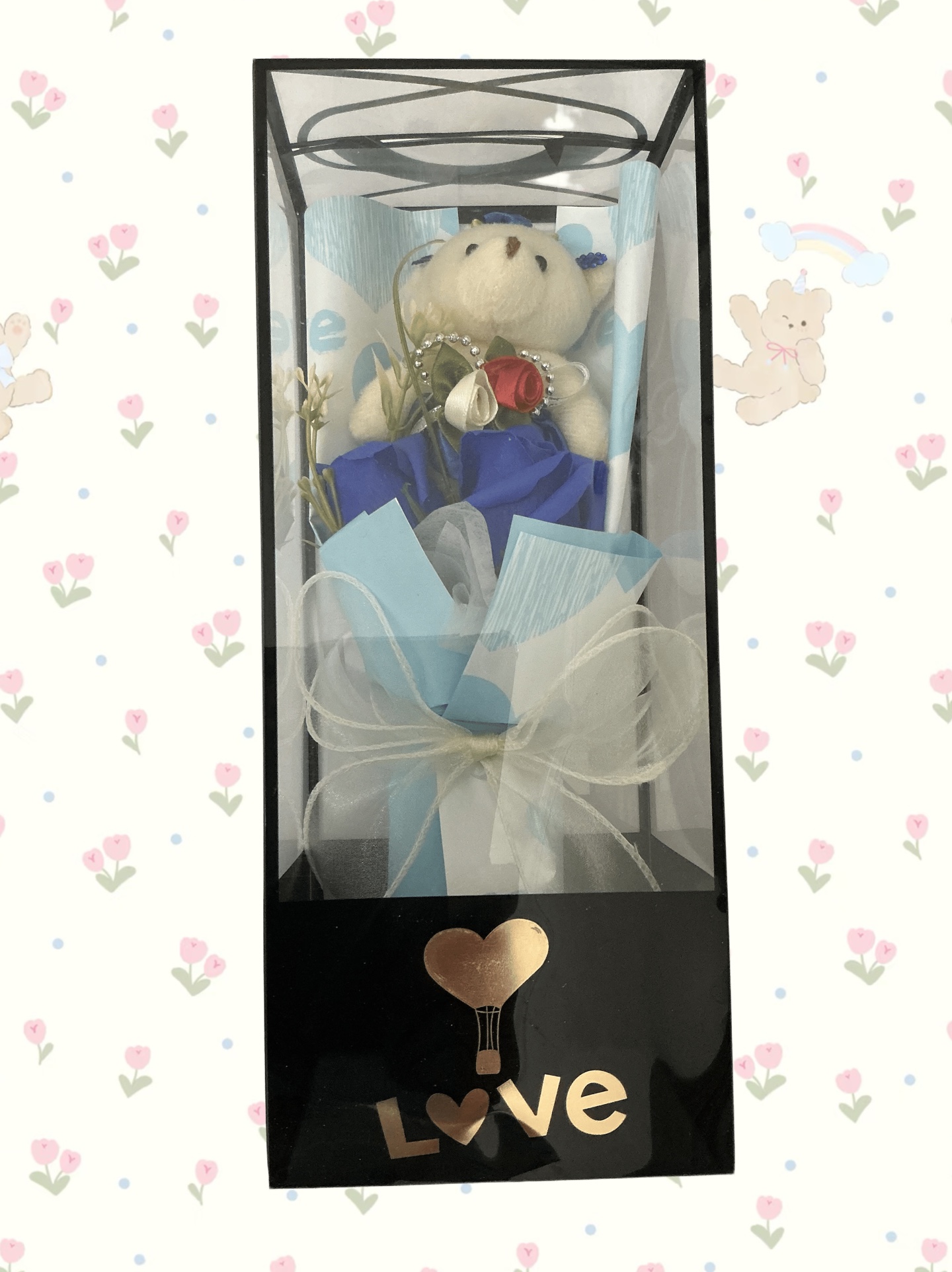Cute Teddy Bear Flower Gift Box