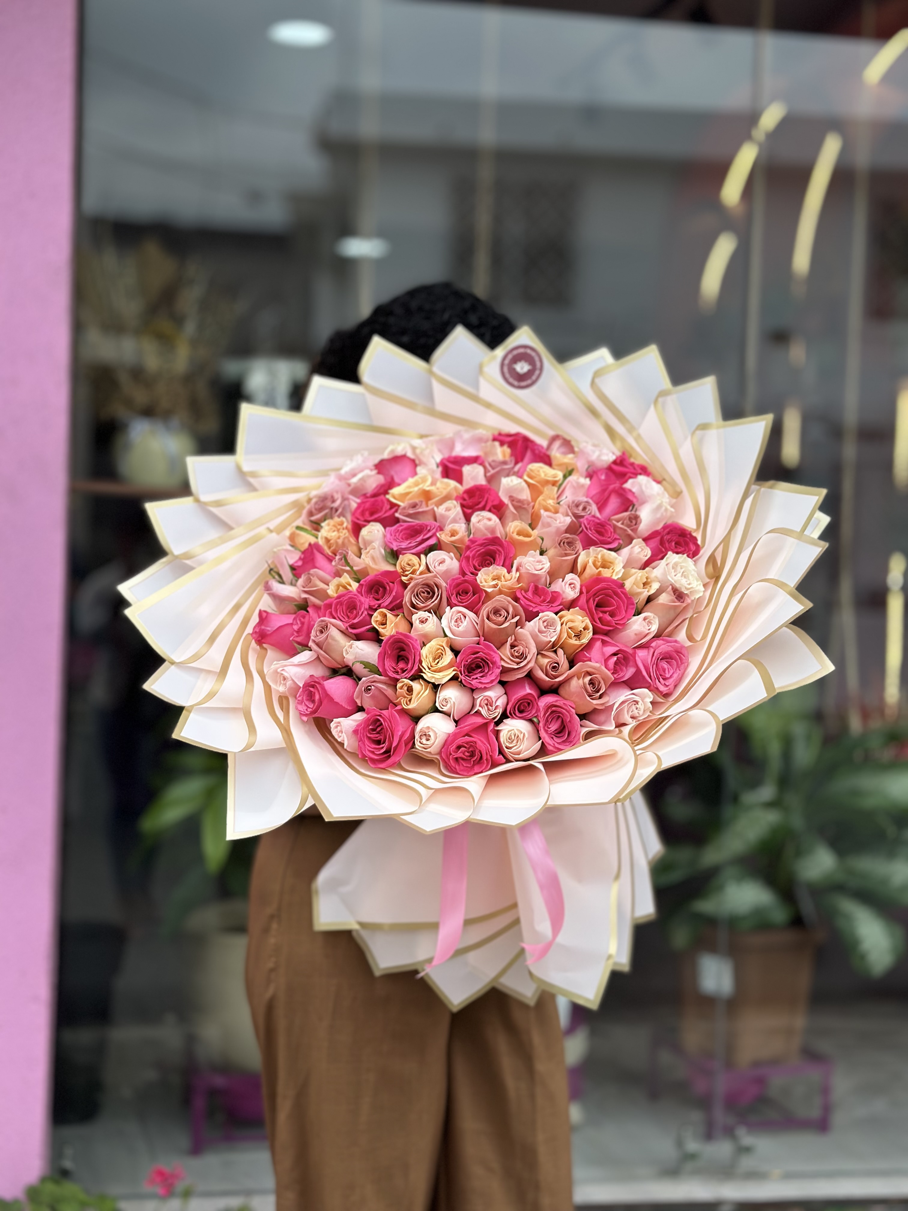 100 rosas gama de rosado