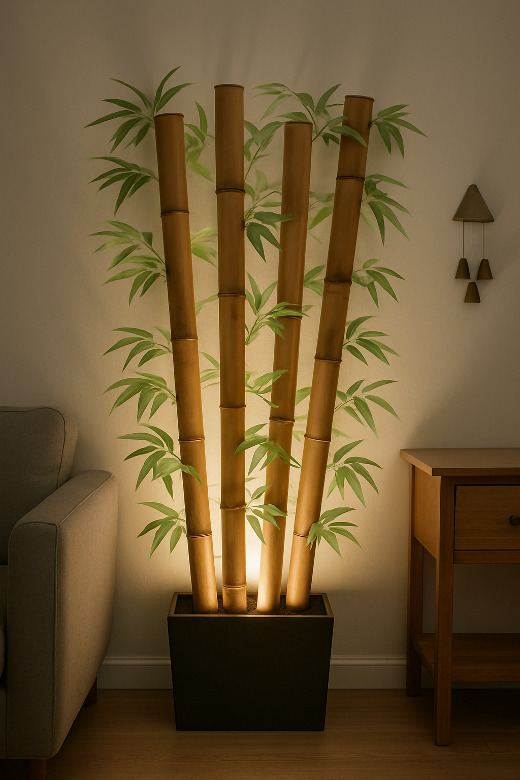 Lampara de piso Bambu