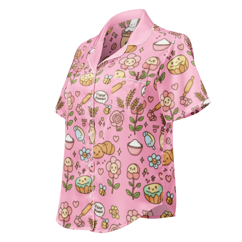 Floral flour  women’s short sleeve pajama top