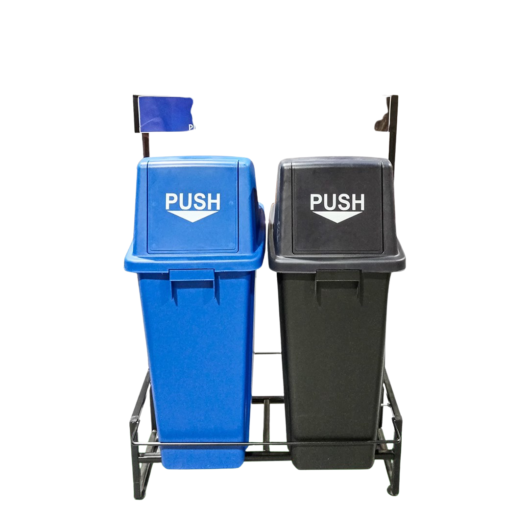 Estación de Reciclaje – Basureros con Tapa 60 L