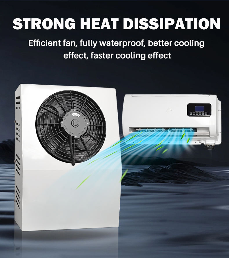 Universal Automotive Air Conditioning Iron Shell 12v 24v Mini Car Truck Air Conditioner for Rv