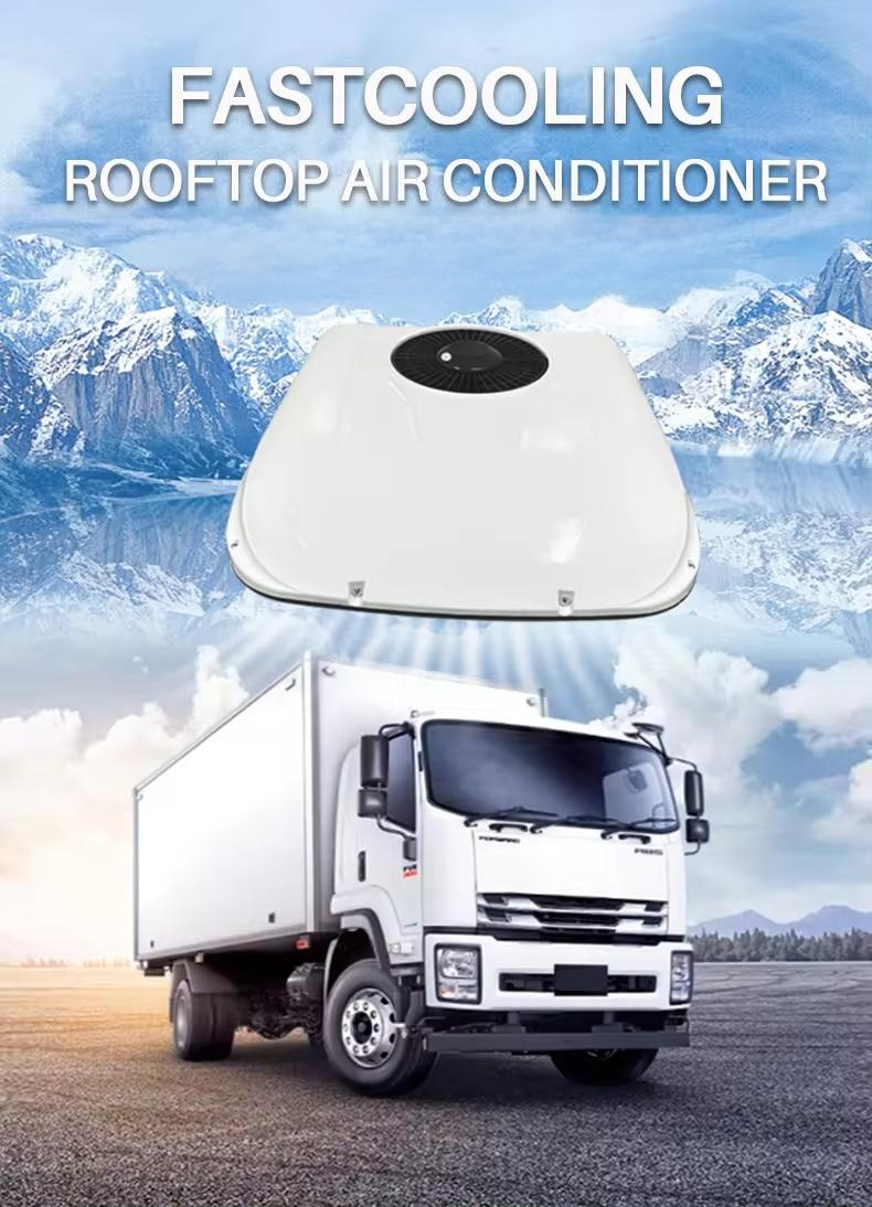 DC 12V rv rooftop air conditioner ultra-thin Electric Parking air conditioning Fit for Motorhome Camper van truck excavator off-road vehicle SUV Bus 7000BTU New energy