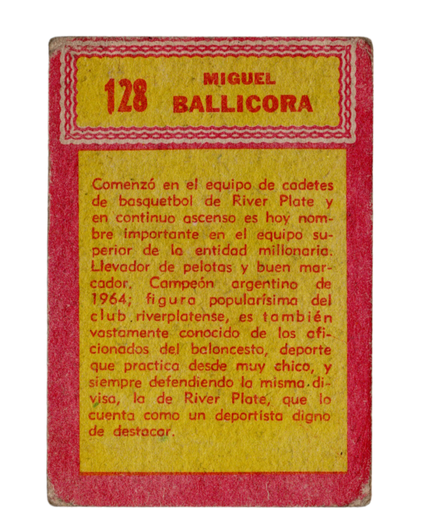 1965 Crack Golazo Tarjetones #128 Miguel Ballicora (Argentina)